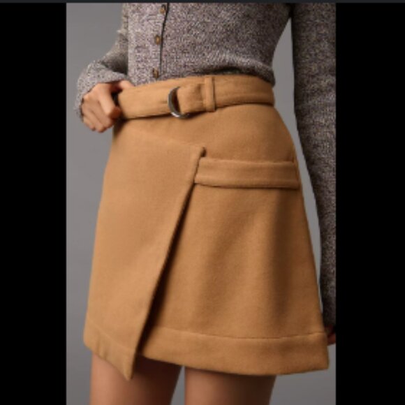 Brand New Maeve Belted Wrap Mini Skirt - Picture 2 of 8